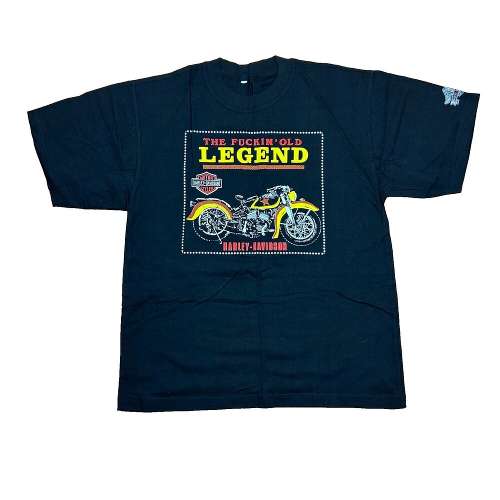 Vtg Y2K PRINTED Harley Davidson Shor Sleeve T-Shirt Motorcycle Mens Sz XXL